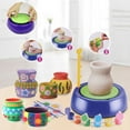 thumbnail image 4 of Pottery Crafting Kit for Young Artists DIY Sculpting Wheel with Educational Clay Tools and Paints, 4 of 8