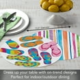 thumbnail image 6 of CounterArt "Summer Flip Flops" 4-Pack Round Reversible Tabletop Placemats, 6 of 8