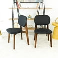 thumbnail image 4 of Korel Mid Century Modern Dining Chairs in Black Vegan Leather (Set of 2), 4 of 4