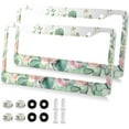thumbnail image 2 of GZHJMY Watercolor Cactus License Plate Frames Set of 2, Universal Aluminum License Plate Holders 2 Holes Car Tag Frames Automotive Exterior Accessories with Screw Caps Decorative, 2 of 7
