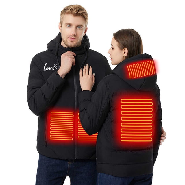EGNMCR Womens Plaid Shacket Jacket USB Intelligent Constant Temperature Heated Windproof Plus Size Coat For Men And Women Winter 4 Heated Jacket Coat Women Coat