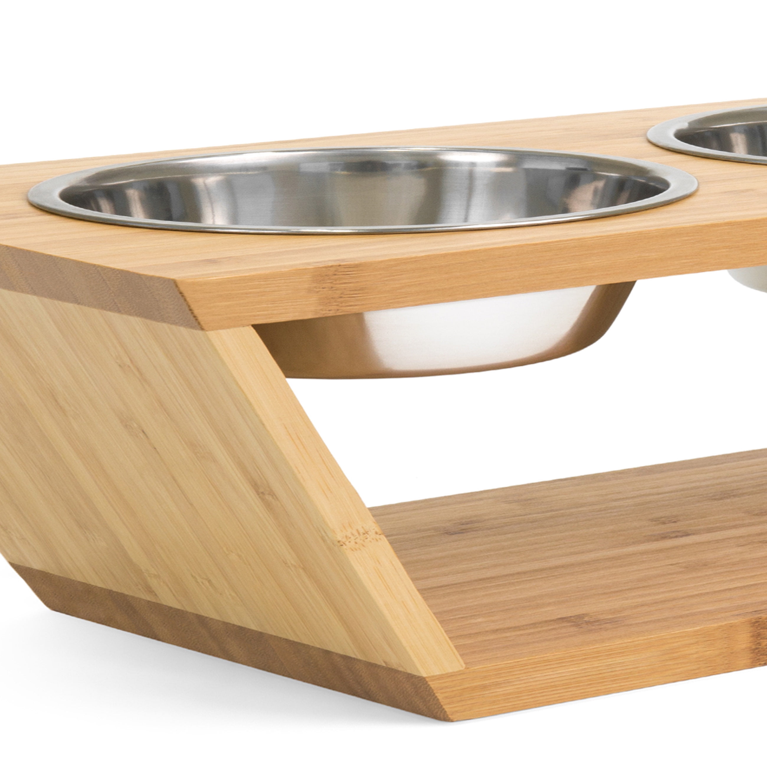 wood dog feeder stand
