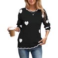 thumbnail image 2 of Fall Sweaters for Women 2026 Scalloped Crewneck Pullover Sweaters Lightweight Heart Knit Sweater Tops Shermie, 2 of 9