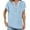 A-Blue1020, variant on Womens Rolled Cuff Linen Henley Top Loose Short Sleeve Split Neck Half Button Pullover Top Breathable Casual Everyday Tops