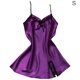thumbnail image 1 of Camisón de encaje con cuello en V y espalda descubierta, camisón sedoso, ropa de dormir para mujer, morado, S sidaley AP001175-07B, 1 of 7