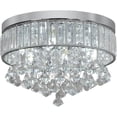 thumbnail image 6 of 6-Light Crystal Chandelier, Semi Flush Mount Round K9 Crystal Raindrop Ceiling Lighting Fixture D14 X H9.5 for Living Room Hallway Dining Room, G9 Bulbs Base (Silver), 6 of 9