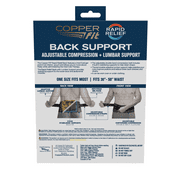 Copper Fit® Adjustable Back Support Brace, Includes Hot/Cold Gel Pack, One Size Fits Most