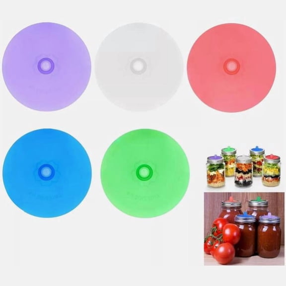 SIMANLI Silicone Fermentation Lids, Mason Jar Fermenting Lids with One Way Air Valve