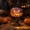 Orange-1, variant on Vintage Glass Halloween Night Light, Resin Skull Hat Desktop Decoration, Luminous Warm Yellow Ambient Lamp for Home Fireplace Window Party Décor