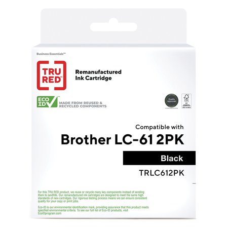Staples Remanufactured Inkjet Cartridge Brother LC61 Black Twin Pack 1003990