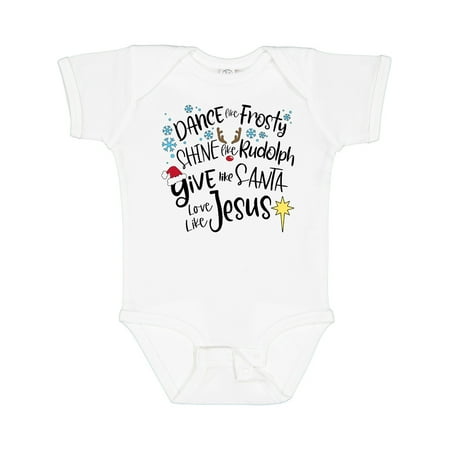 

Inktastic Dance Like Frosty Shine Like Rudolph Give Like Santa Gift Baby Boy or Baby Girl Bodysuit