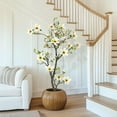 thumbnail image 5 of Danolapsi 4FT Artificial Magnolia Tree with Realistic White Flowers & Lush Green Leaves,Lifelike Faux Tree for Indoor/Outdoor Decor,Perfect for Home,Porch,or Office, 5 of 6