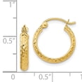 thumbnail image 4 of 14K Diamond-cut 2.8x15mm Hollow Hoop Earrings 14k Yellow Gold Earrings, 4 of 4