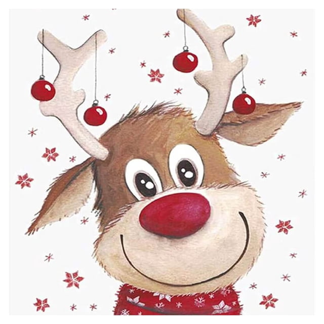 20X20cm pintura al óleo por números alce de Navidad cuadro sin marco manualidades decoración del hogar Tmvgtek decoración de arte en el hogar