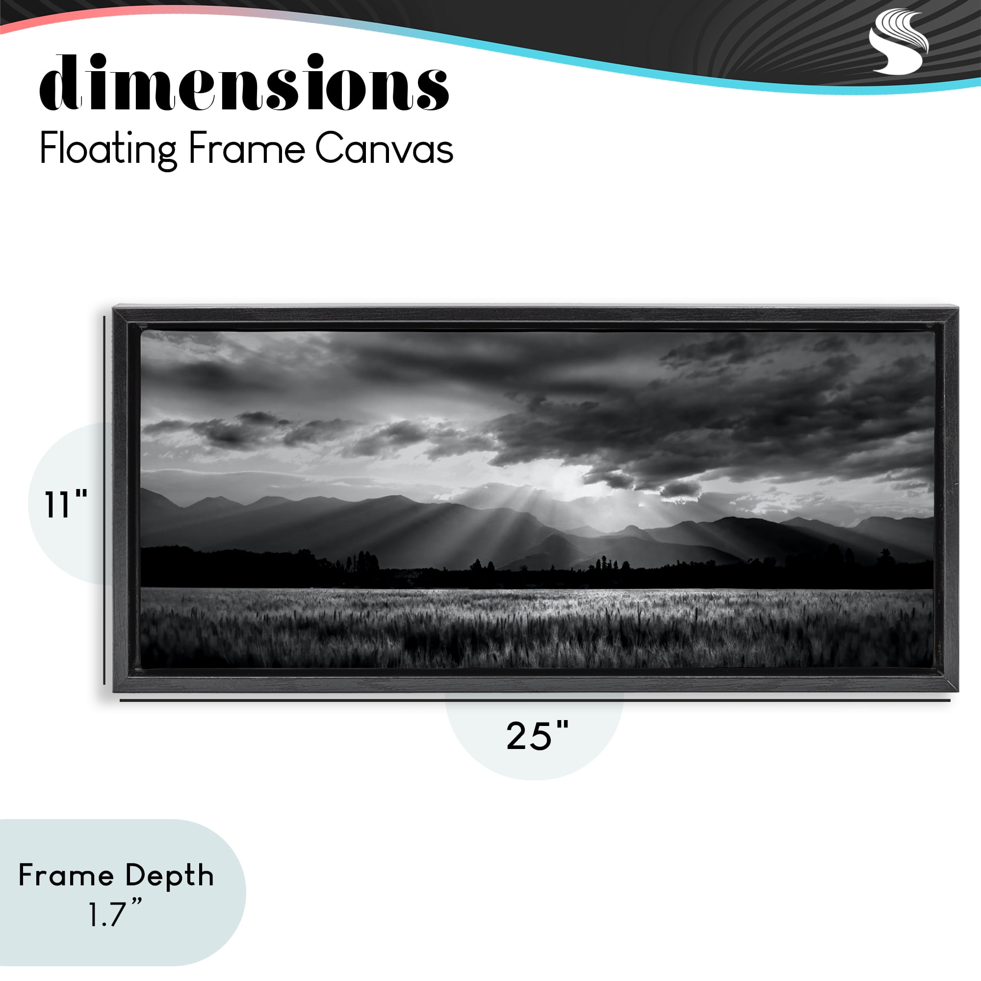 Stupell Industries Mountain Morning Sunbeams Black Framed Floater Canvas Wall Art, design by Steve Toole