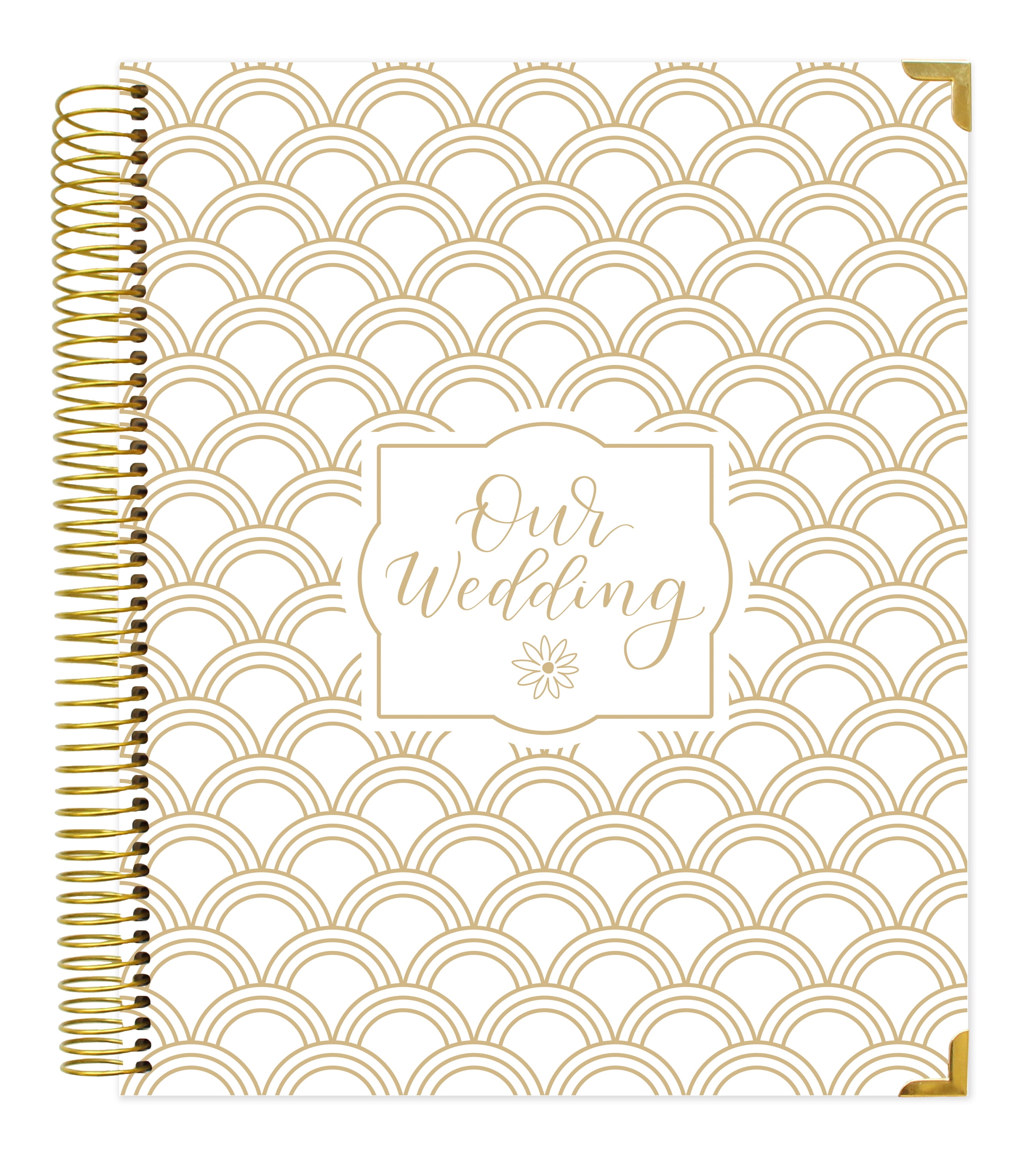 bloom daily planners Undated Wedding Planner & Organizer, Gold Foil Scallops