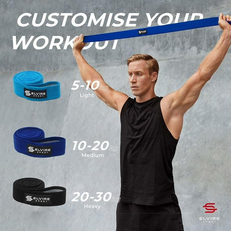 Elvire Sport Long Resistance Bands for Working Out Home Gym Exercise Equipment 3 Pack Blue Black Walmart