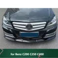 thumbnail image 2 of ¡Novedad! Divisor W204 para Benz C200 C250 C300, faldones de alerón para parachoques delantero, kit de carrocería negro Clase C 2008 a 2014, 2 of 5
