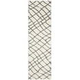 thumbnail image 2 of SAFAVIEH Sparta Searlait Geometric Polyester Shag Runner Rug, Ivory/Grey, 2'3" x 8', 2 of 5