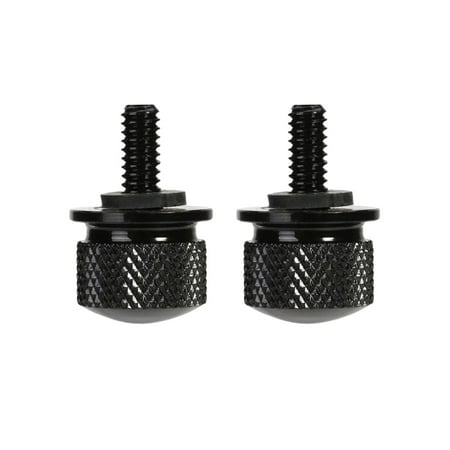 

2pcs Round Shape Knurled Billet Aluminum Screw Seat Bolt with Knob Cover Tab Bracket for Motorbike (Black)