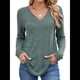 thumbnail image 1 of Camisetas de Larga para Mujer, Cuello en V, Suaves, Básicas, Holgadas, Informales, A Verde XXL, 1 of 9