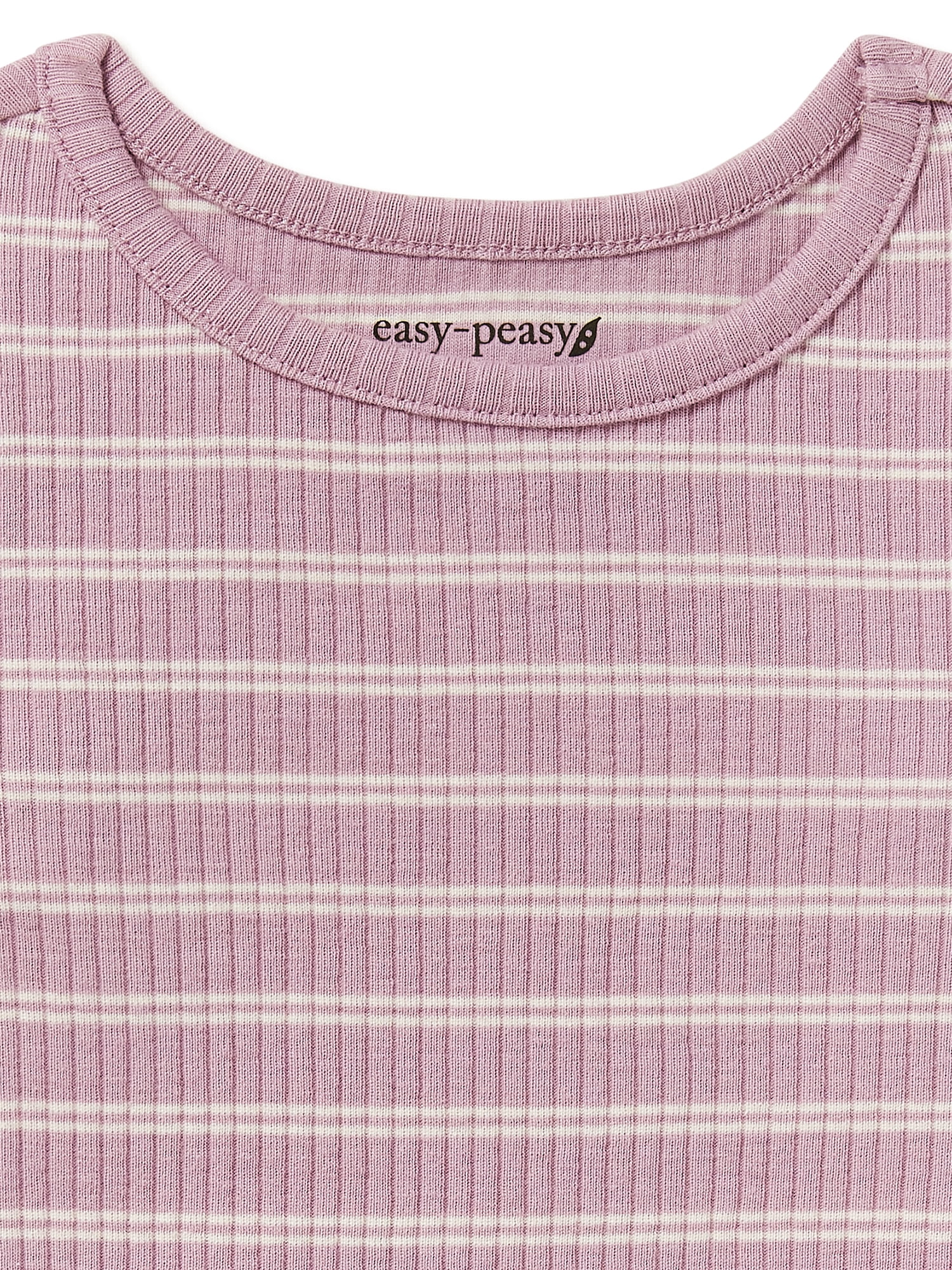 easy-peasy Baby and Toddler Girls Long Sleeve Lettuce Edge Top, Sizes 12  Months-5T