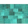 thumbnail image 1 of Ahgly Company Machine Washable Indoor Rectangle Patchwork Turquoise Blue Transitional Area Rugs, 2' x 3', 1 of 4