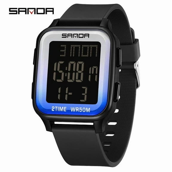 EXPLOJOY Minimalist Digital Sports Watch – Waterproof, Square Dial, Slim Design