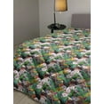 thumbnail image 2 of Floral Down Alternative Comforter, Tropical Monstera Palm Leaves and Flowers on Monochromatic Background, Microfiber Quilt for All Season, 5 Sizes, Lime Green and Khaki, by Ambesonne, 2 of 3