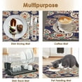 thumbnail image 4 of Coffee Mat for Countertops, Flower Vintage Blue Mandala Turkish Dish Drying Mat 2 Pcs for Kitchen Coffee Bar Accessories, Fit Under Coffee Maker Espresso Machine Dish Rack Hide Stain Rubber 12x19in, 4 of 6