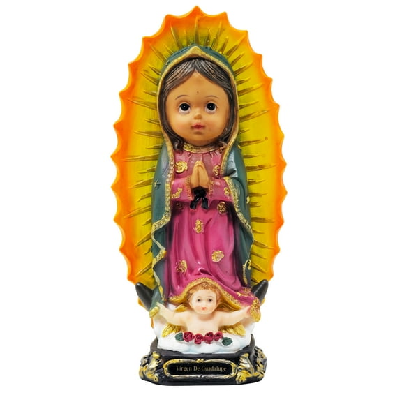 Our Lady of Guadalupe Statue | Virgen de Guadalupe Resin | 8,12 inches | Church Decor, Home Gifts, Prayers (Sx8"inches)