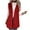 Red, variant on cocolona Womens Fleece Vest Casual Solid Color Oversized Sleeveless Jacket Winter Fuzzy Warm Hooded Coats