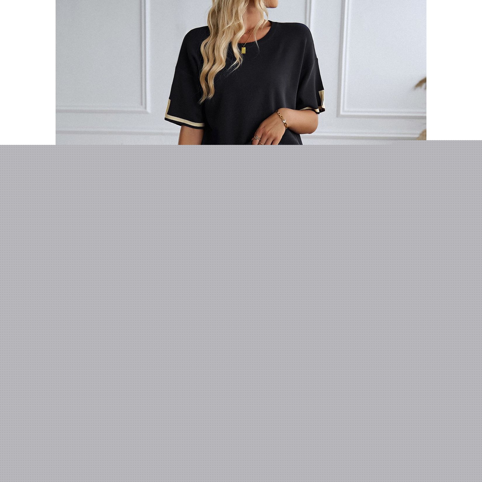thumbnail image 5 of SWSMCLT Women's Baggy 2 Piece Outfit Autumn Crew Neck Date Breathable Comfy Matching Set Billowy Matching Outfit Black X-Small, 5 of 5