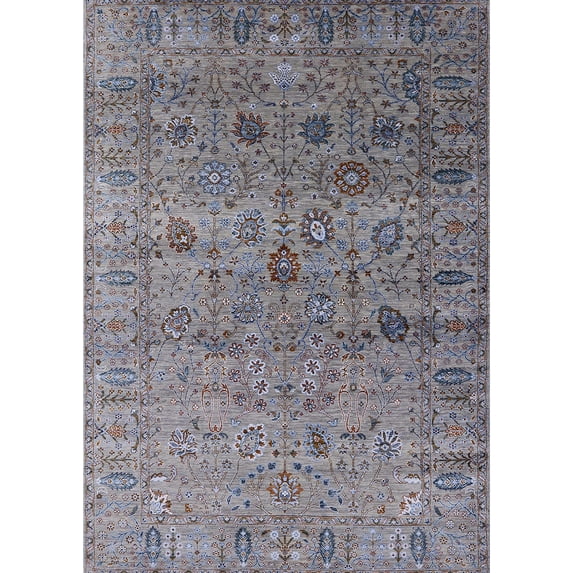 Ahgly Company Machine Washable Indoor Rectangle Industrial Modern Carbon Gray Area Rugs, 8' x 10'