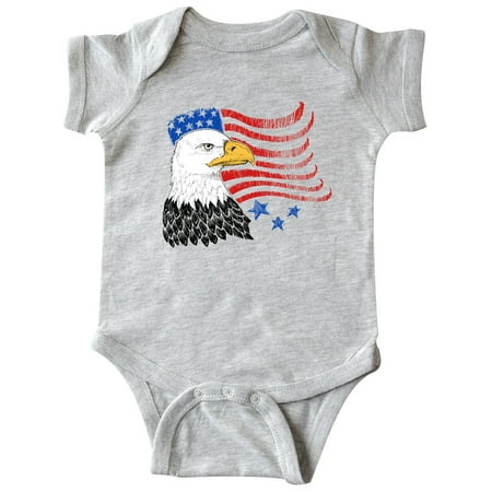 

Inktastic American bald eagle and flag sketch style Gift Baby Boy or Baby Girl Bodysuit