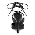 thumbnail image 3 of BAR III Womens Black Padded Strappy Candace Pointed Toe Stiletto Lace-Up Pumps Shoes 7.5 M, 3 of 4