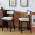 thumbnail image 2 of GDF Studio Tisa 26.5" Rubberwood Counter Stool, Beige Black, Set of 2, 2 of 9