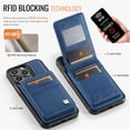 thumbnail image 4 of ELEHOLD Case for iPhone 13 Pro, Magnetic Wallet RFID Blocking Case,Leather Flip Cover with Card Holder,Blue, 4 of 12