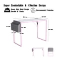 thumbnail image 3 of JJS Small Computer Desk Simple Style Writing Desk for Small Spaces 40 Inch Home Office Modern Student Study Laptop Writing Table with Storage Bag USB Hub, White/Pink, 3 of 9
