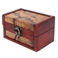 thumbnail image 3 of Caja de almacenamiento de madera pequeña con tapa abatible, organizador de joyas vintage, decoración del hogar, 3 of 14