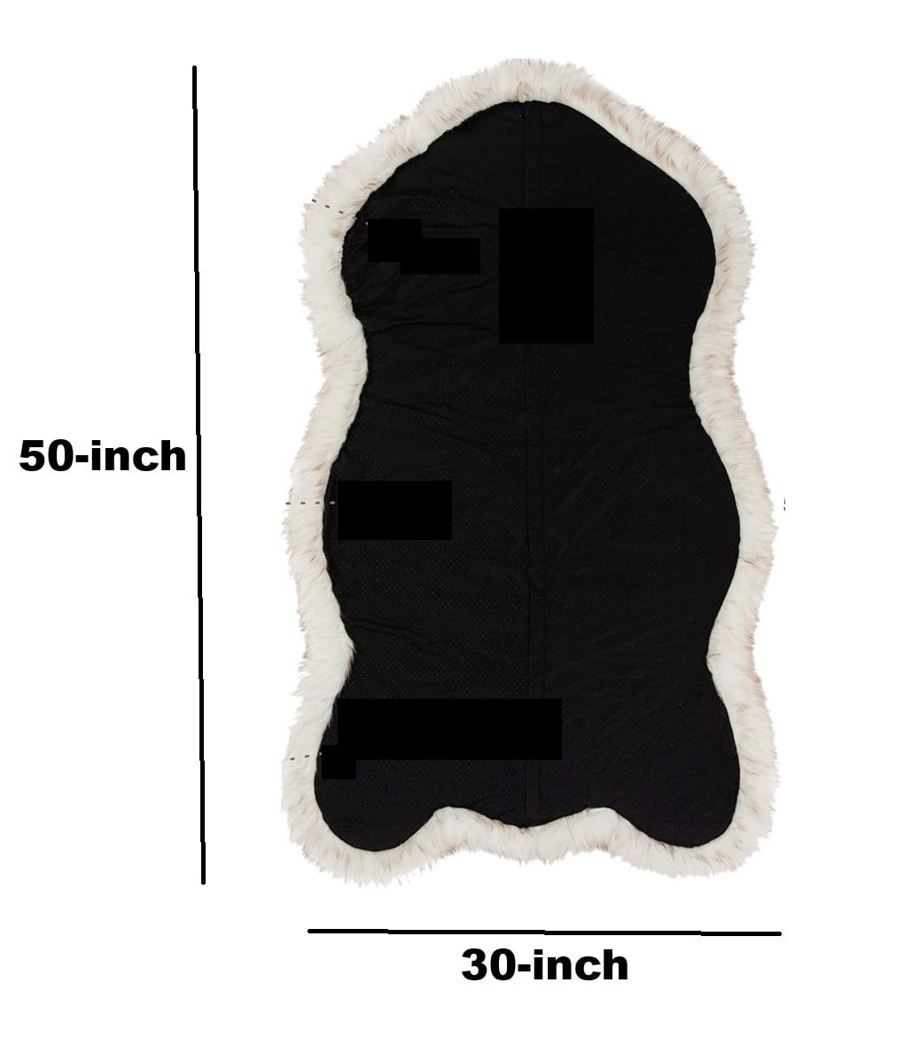 Luxury Faux Fur Orthopedic Dog Bed Memory Foam Dog Bed​ White/Brown L/XL