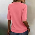 thumbnail image 4 of Short Sleeve Sweaters for Women V Neck Lightweight Knit Loose Cozy Summer Pullover Tops Blouses, 4 of 4
