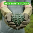 thumbnail image 2 of "Heavy-Duty Thorn Proof Rose Pruning Gloves–15.9-Inch Arm Protection, Durable Goatskin Leather Gardening Green Gloves for Men & Women (Sizes M)", 2 of 5