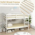 thumbnail image 3 of JERFIT Bunk Bed Twin Over Twin Pine Solid Wood Detachable Bed Frame with High Guardrails, 3 of 7