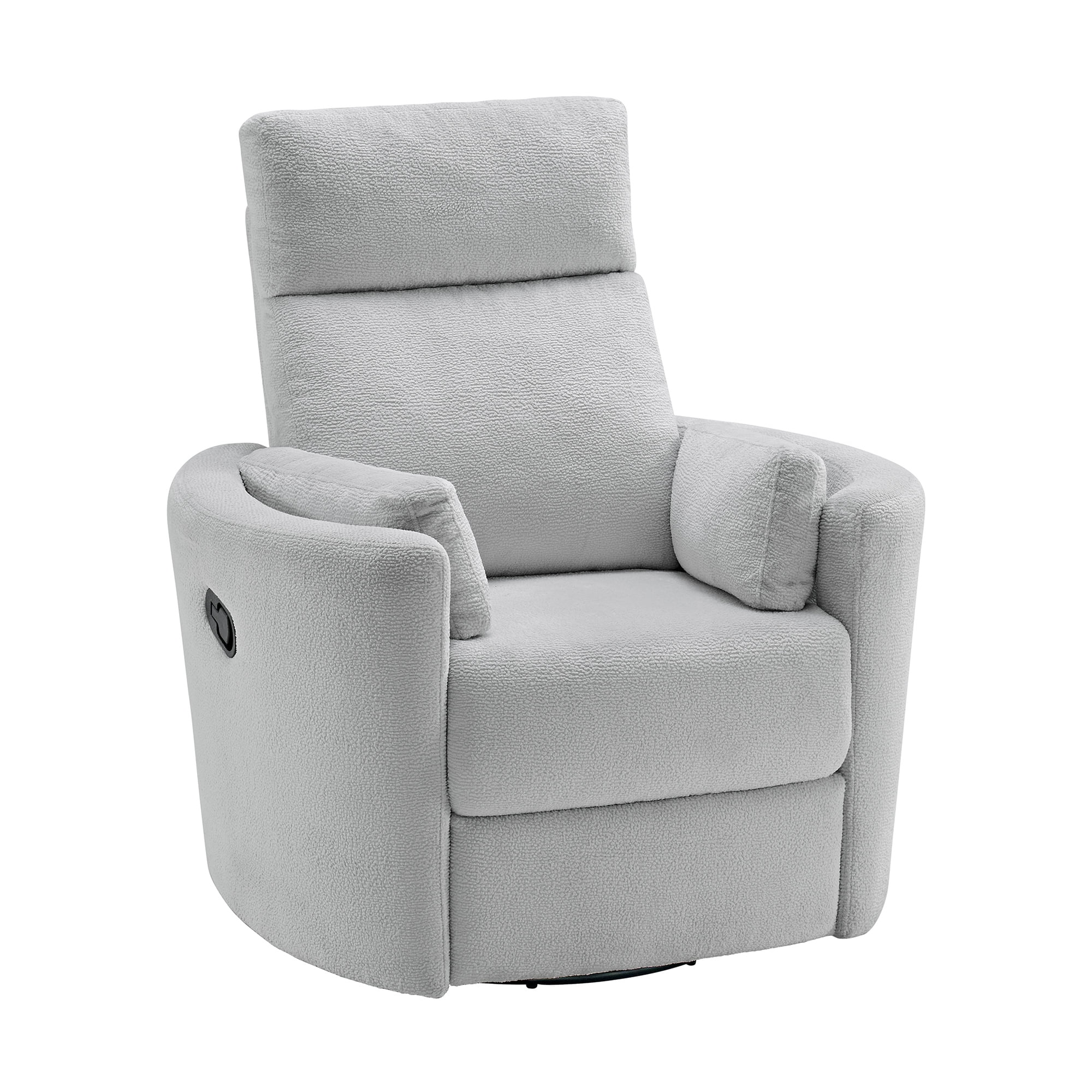 Soho Baby Nottingham Upholstered Glider Recliner Rocking Chair 360° Swivel for Nursery and Living Room – Plush Gray​