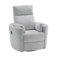 thumbnail image 3 of Soho Baby Nottingham Upholstered Glider Recliner Rocking Chair 360° Swivel for Nursery and Living Room – Plush Gray​, 3 of 11