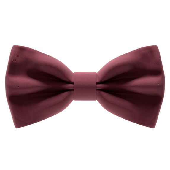 Satin Classic Pre-Tied Bow Tie Formal Solid Tuxedo, by Bow Tie House (Medium, Dark Red)