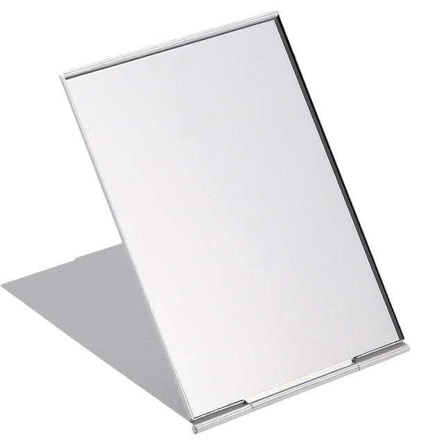 MasteelfCA 1Pc Portable Folding Makeup Mirror Single Side Travel Shaving Makeup Mirror (Silver)