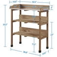 thumbnail image 2 of TYUIOP Outdoor Garden Potting Bench Table Wooden Horticulture Planting Worstation w/Metal Tabletop/Storage Shelf/3 Hooks. Brown, 2 of 10