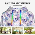 thumbnail image 4 of Haiem white Skull crystal flower for Men's Fashion Hoodies & Sweatshirts with Kangaroo Pocket,Hooded Sweatshirt with Eye-catching Drawstrings-Medium, 4 of 7